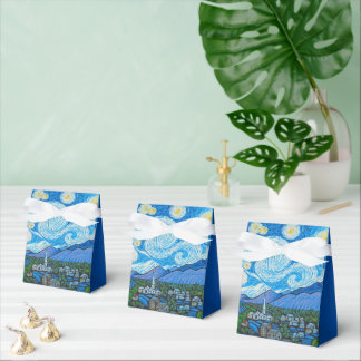 Starry Mill Valley Night - Painting by Mhana Favor Boxes