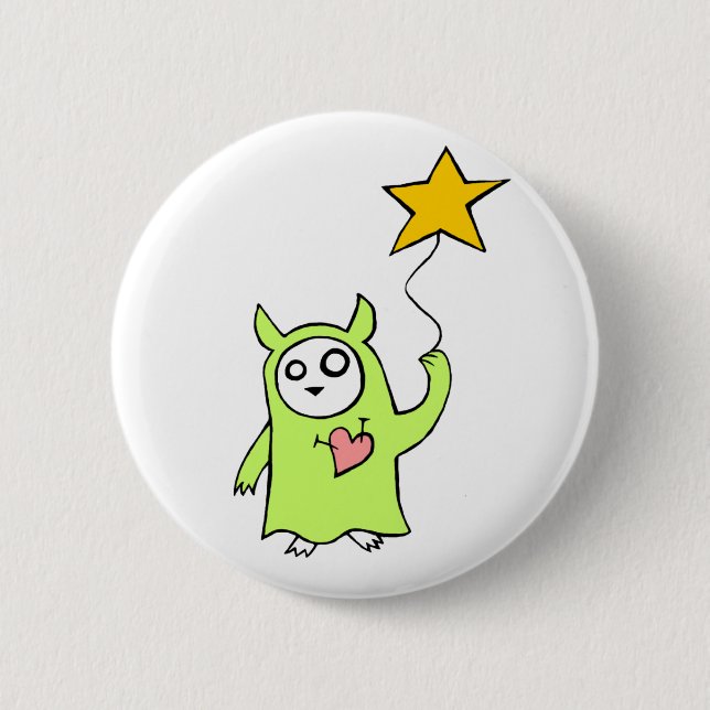 Starry Monster Pinback Button (Front)