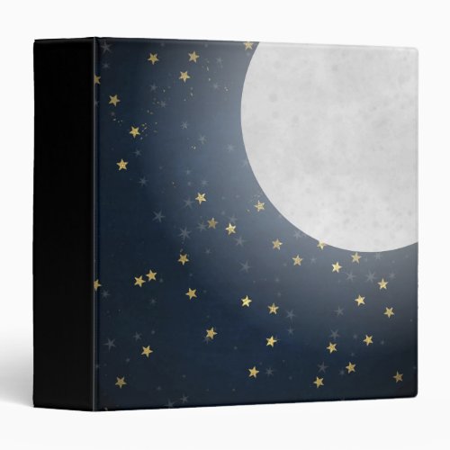 Starry Moonlight Night Sky 3 Ring Binder