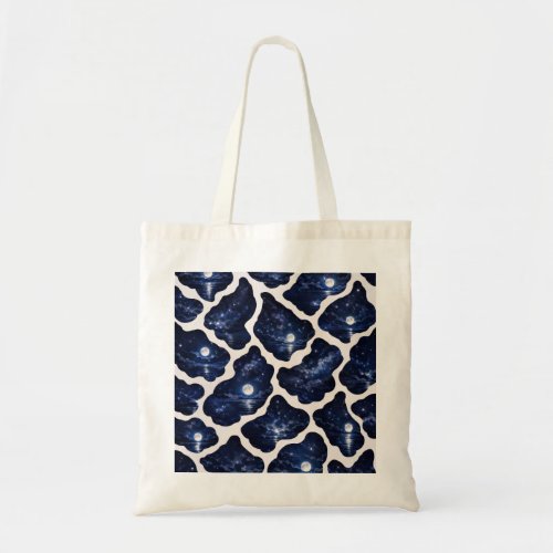 Starry Moonlit Ocean Night Tote Bag