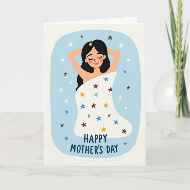 Starry Mothers Day Illustration Card (Front)
