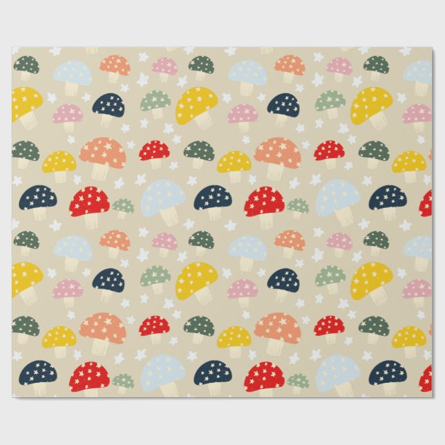Starry Mushrooms Wrapping Paper (Flat)