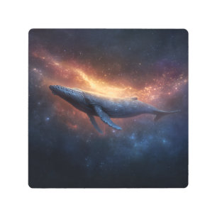 Starry Nebula Humpback Metal Print