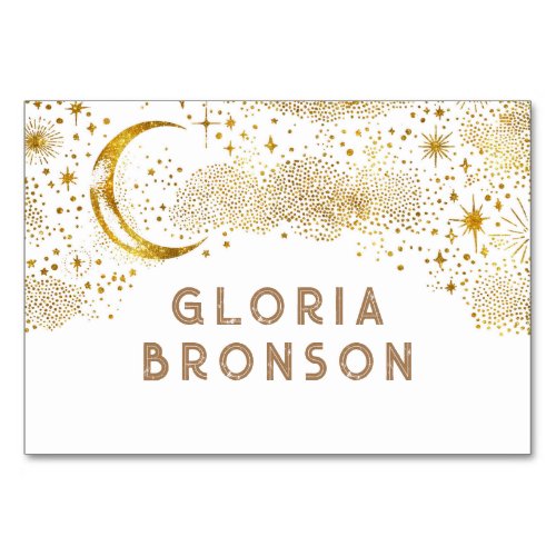 Starry Nigh Moon Individual Guest Names Table Card