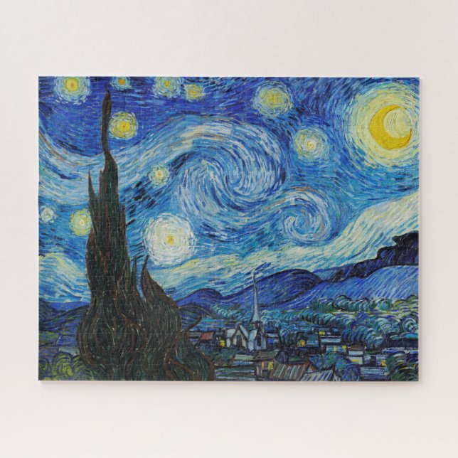 "STARRY NIGHT" 1889 BY VINCENT VAN GOGH ON PUZZLE (Horizontal)