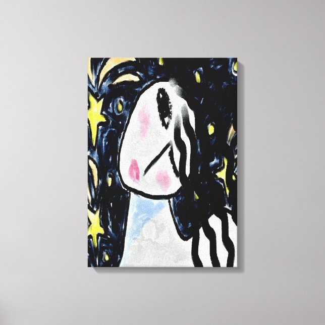 Starry Night Abstract Digital Painting Canvas Print (Front)