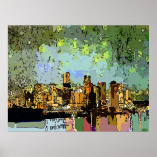 Starry Night Abstract New Orleans Poster