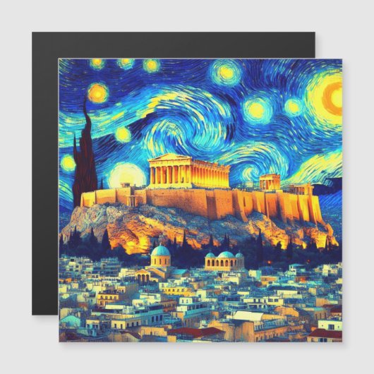 Starry Night Acropolis Athens Greece (Front/Back)