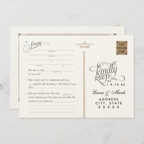 Starry Night Adlibs RSVP Wedding Postcard