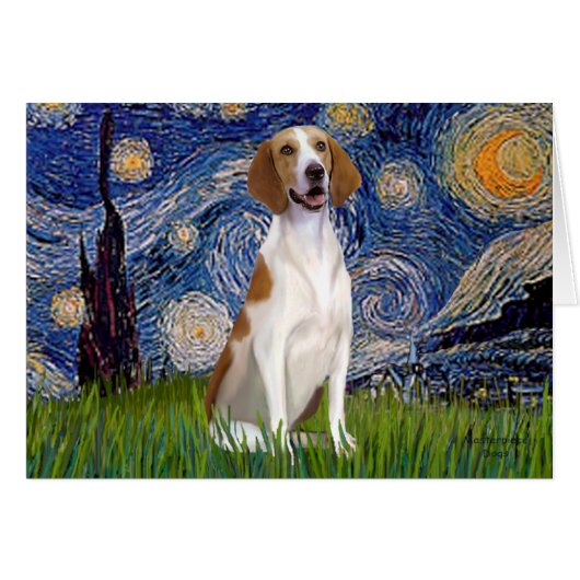 Starry Night - American Foxhound Cards (Front Horizontal)