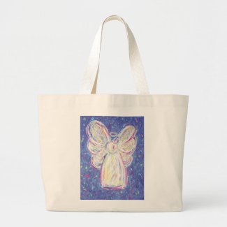 Starry Night Angel Art Tote Bag
