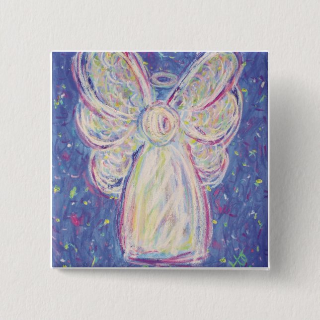 Starry Night Angel Button (square) (Front)