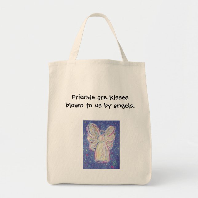 Starry Night Angel - Grocery Tote Bag (Front)