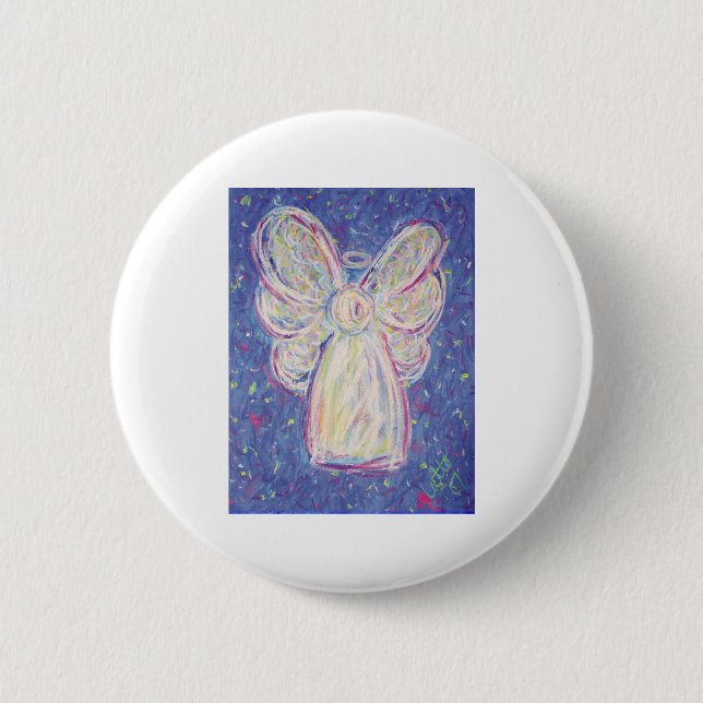 Starry Night Angel Pinback Button (Front)