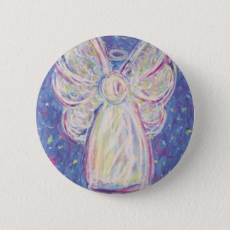 Starry Night Angel Pinback Button