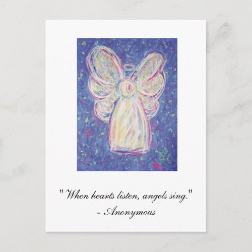 Starry Night Angel When hearts listen angels Postcard
