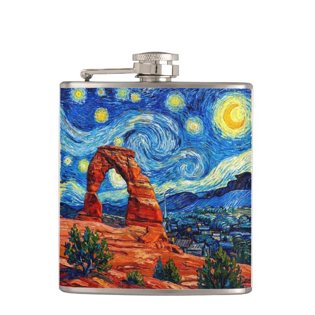 Starry Night Arches National Park Flask (Front)