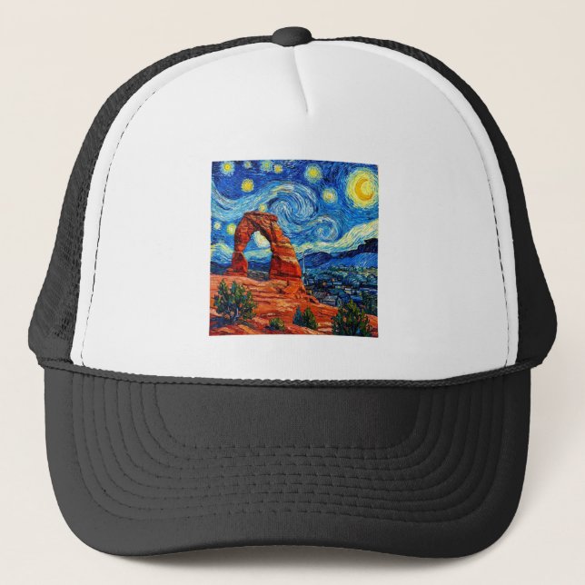Starry Night Arches National Park Trucker Hat (Front)