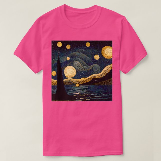 Starry Night Art Deco Vincent van Gogh Art Premium T-Shirt (Design Front)