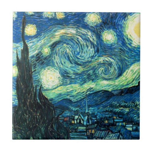 Starry Night art Tile