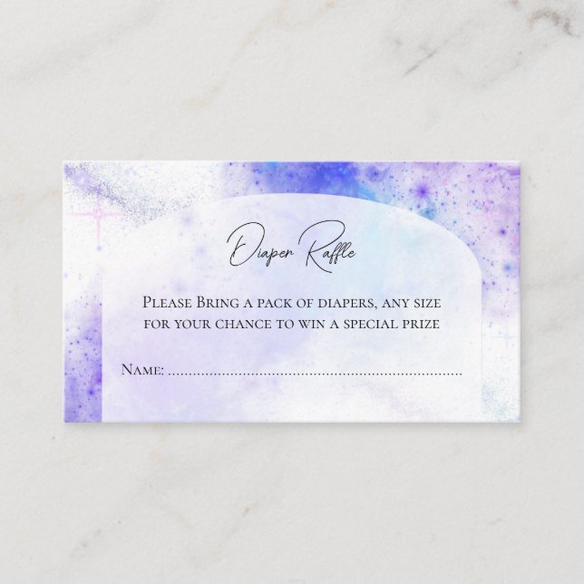 Starry Night Baby Shower Diaper Raffle Enclosure Card (Front)
