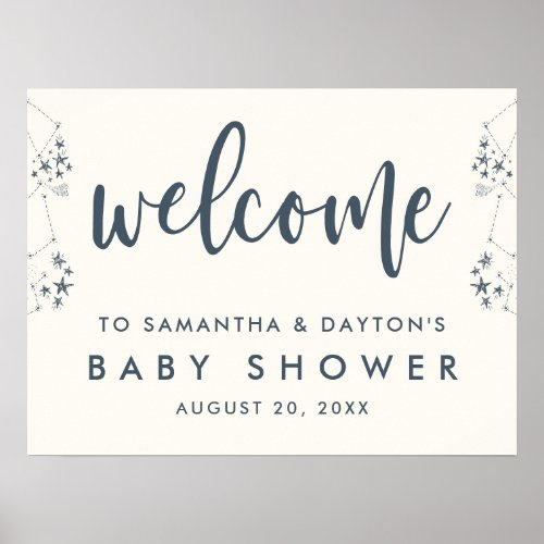 Starry Night Baby Shower Welcome Sign