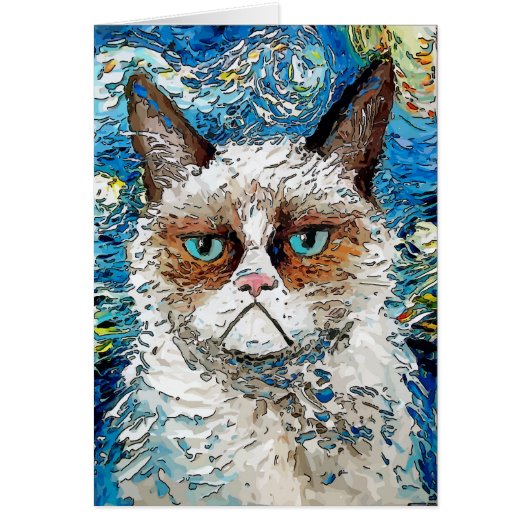 Starry Night Bad Cat Cards (Front)