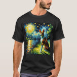 Starry Night Basenji Dog Van Gogh Lover T-Shirt<br><div class="desc">Starry Night Basenji Dog Van Gogh Lover</div>