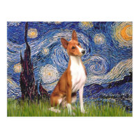 Starry Night - Basenji Postcard
