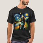 Starry Night Basset Hound Dog Van Gogh Lover T-Shirt<br><div class="desc">Starry Night Basset Hound Dog Van Gogh Lover</div>