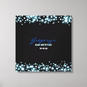 STARRY NIGHT Bat Mitzvah Sign-In Memory Board Canvas Print