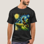 Starry Night Belgian Malinois Dog Van Gogh Lover T-Shirt<br><div class="desc">Starry Night Belgian Malinois Dog Van Gogh Lover</div>