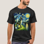 Starry Night Belgian Tervuren Dog Van Gogh Lover T-Shirt<br><div class="desc">Starry Night Belgian Tervuren Dog Van Gogh Lover</div>
