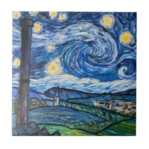 Starry Night Belmont Lancashire Ceramic Tile