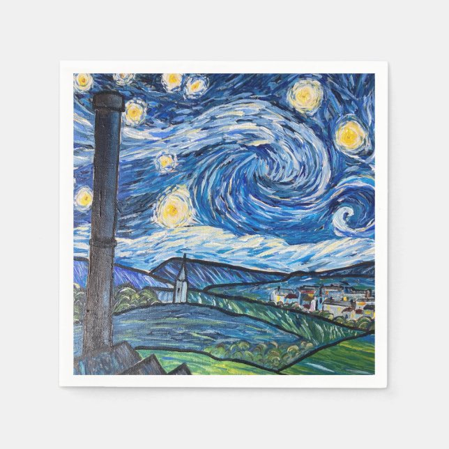 Starry Night Belmont Lancashire  Napkins (Front)