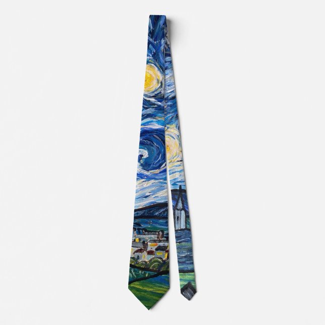 Starry Night Belmont Lancashire  Neck Tie (Front)