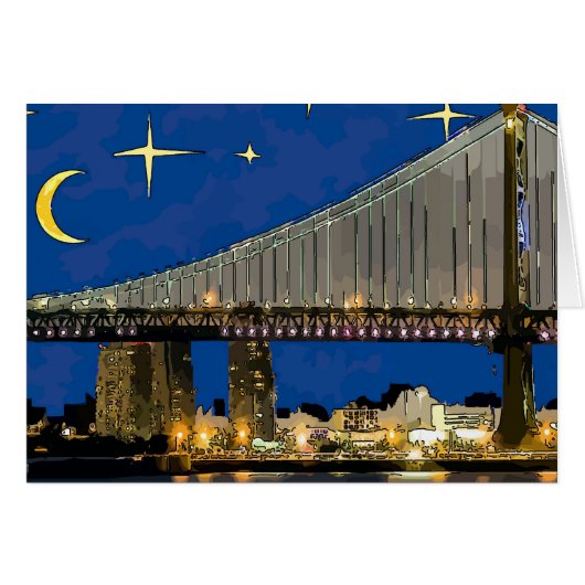 Starry Night Ben Franklin Bridge Cards (Front Horizontal)