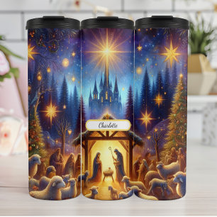 Starry Night, Bethlehem's Holy Birth Thermal Tumbler