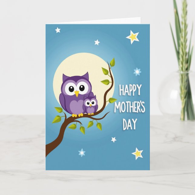 Starry Night Birds Family Card (Front)