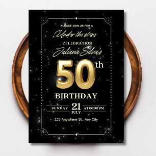 Starry Night Birthday Invitation, 50th Birthday Invitation