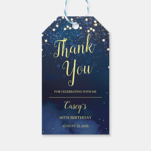 Starry Night Birthday Party Favor Tag