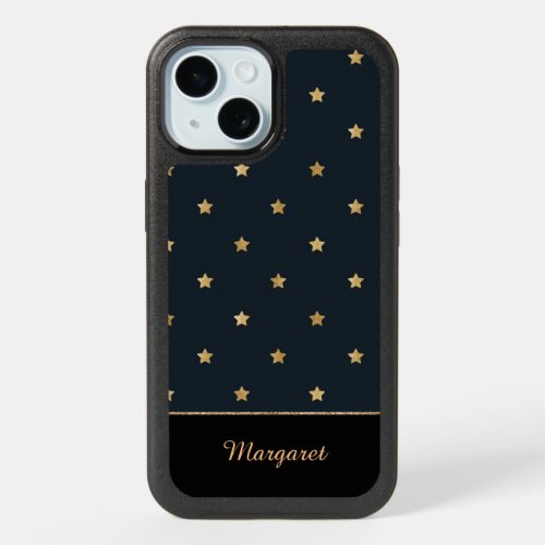 Starry Night black and gold TEMPLATE iPhone 15 Case