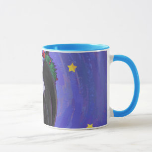 Starry Night Black Cat Christmas Mug