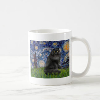 Starry Night - Black Persian cat Coffee Mug
