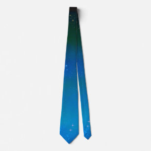 Starry Night Blue Galaxy Sky Neck Tie