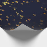 Starry Night Blue Navy Forest Gold Confetti Wrapping Paper<br><div class="desc">florenceK design 
Delicate woodland starry forest wrapping paper.</div>