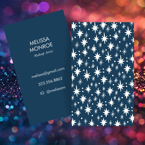 Starry Night Blue Pattern Elegant Business Card