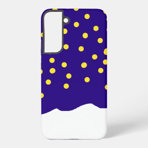 Starry night blue white yellow with snow  samsung galaxy s22 case