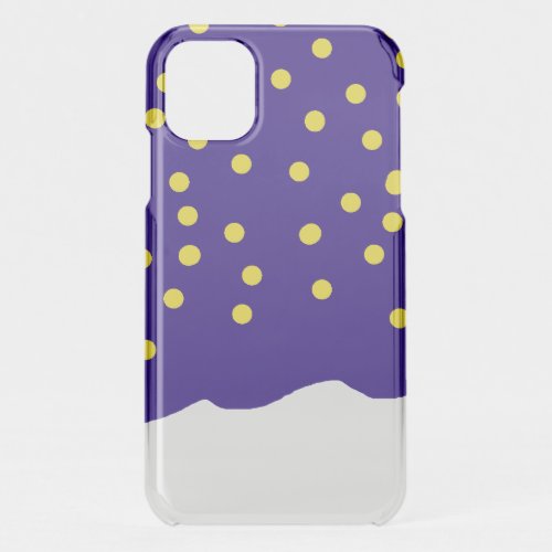 Starry night blue white yellow with snow iPhone 11 case