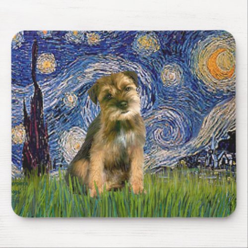 Starry Night _ Border Terrier 1 Mouse Pad